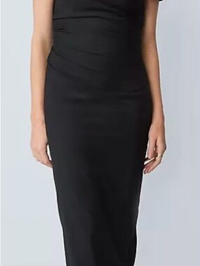 Ann Taylor Asymmetric Off-The-Shoulder Column Dress